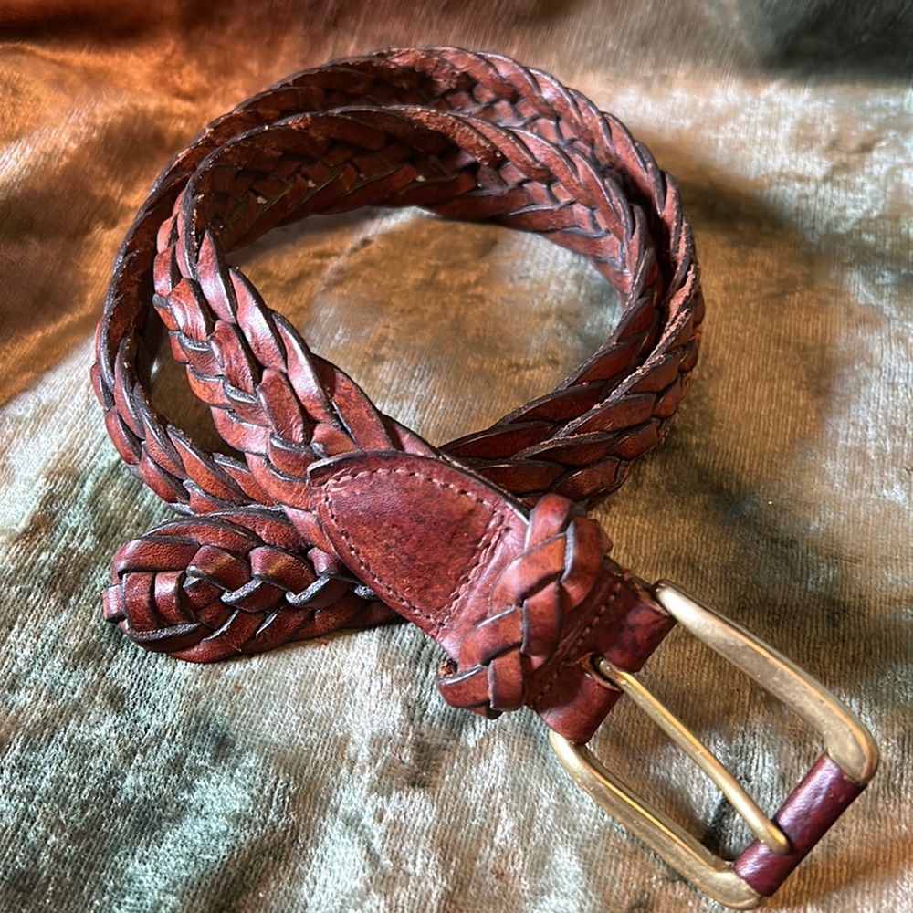 Vintage Cole Haan braided leather belt 30”